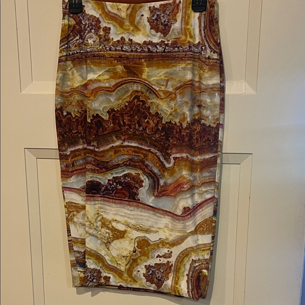 Chic Earth Tone Pencil Skirt